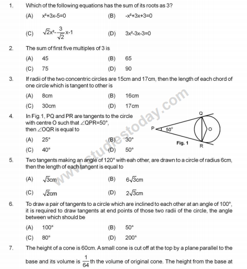 CBSE Class 10 Mathematics Sample Paper 2013 (18)