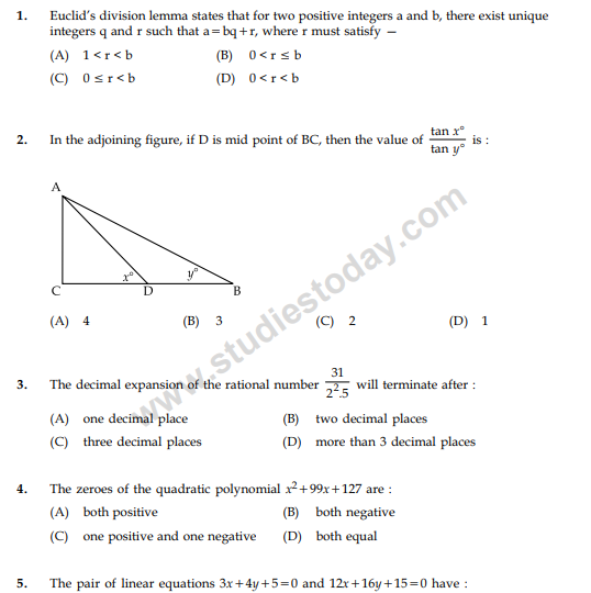 CBSE Class 10 Mathematics Sample Paper 2013 (4)..