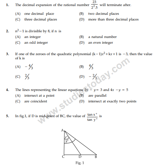 CBSE Class 10 Mathematics Sample Paper 2013 (5)..