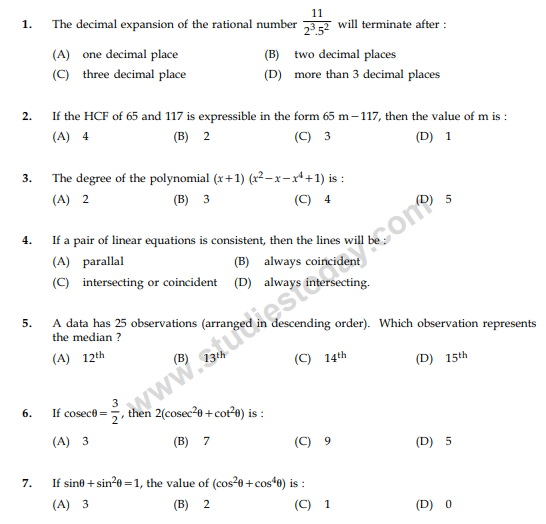 CBSE Class 10 Mathematics Sample Paper 2013 (7)