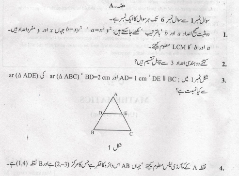 CBSE Class 10 Mathematics Urdu Question Paper Solved 2019 Set C