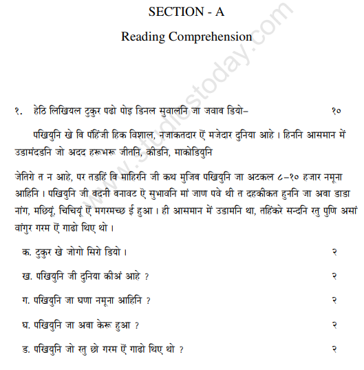 CBSE Class 10 Sample Paper Sindhi Language