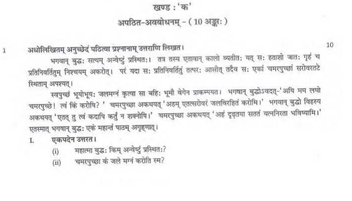 CBSE Class 10 Sanskrit Sample Paper 2017 (2)