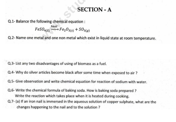 CBSE Class 10 Science Sample Paper (2)