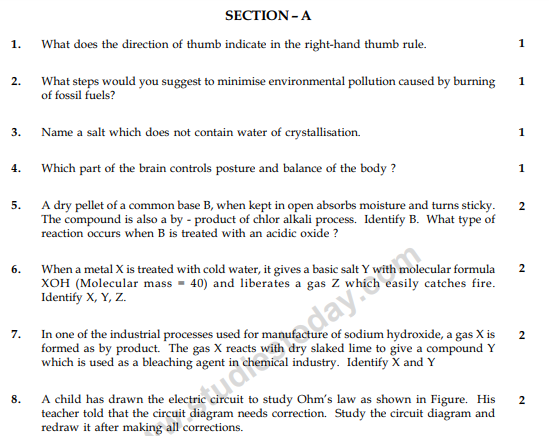 CBSE Class 10 Science Sample Paper 2014 (26)