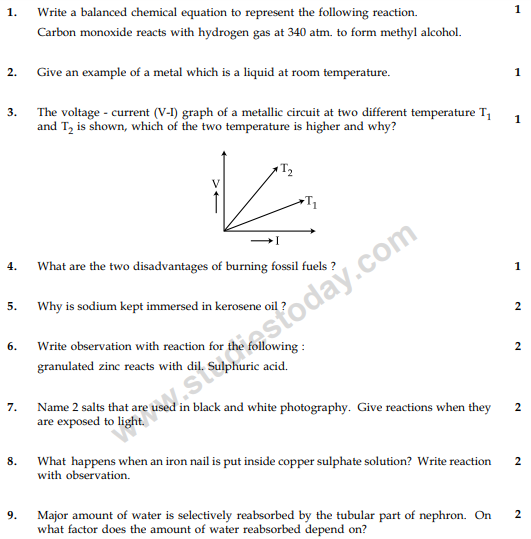 CBSE Class 10 Science Sample Paper 2014 (31)