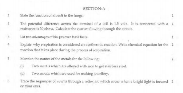 CBSE Class 10 Science Sample Paper 2017 (7)