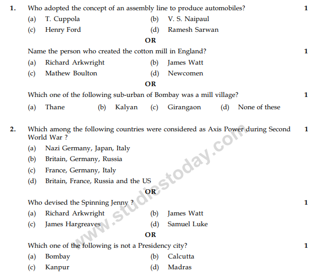 CBSE Class 10 Social Science Sample Paper 2013-14 (2)