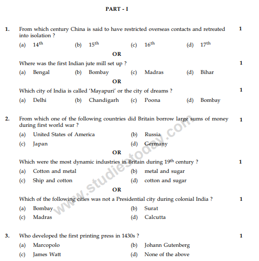 CBSE Class 10 Social Science Sample Paper 2013-14 (23)
