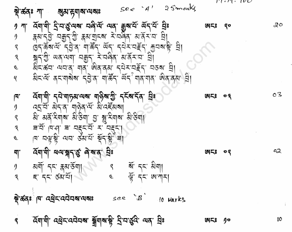 CBSE Class 12 Bhutia Sample Paper 2012