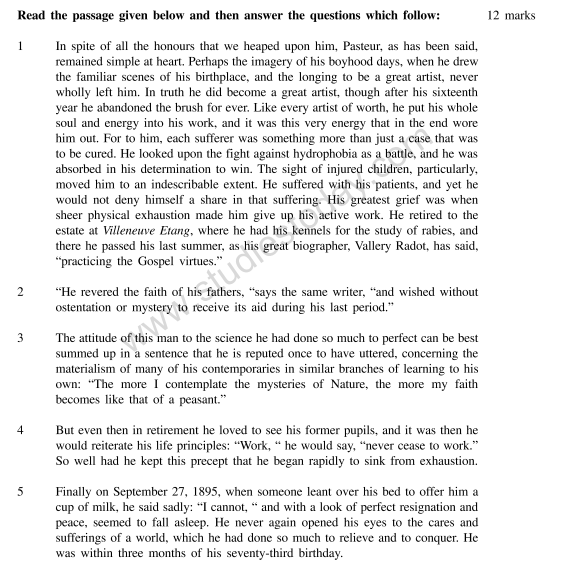CBSE Class 12 English Core Sample Paper 2009 (1)