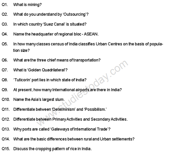 CBSE Class 12 Geography Sample Paper 2013 (3)