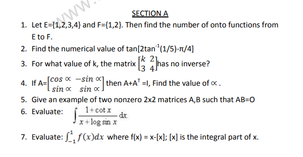 CBSE Class 12 Mathematics Sample Paper 2013 (15)