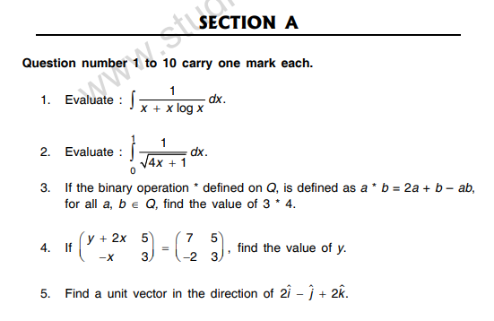 CBSE Class 12 Mathematics Sample Paper 2013 (17)