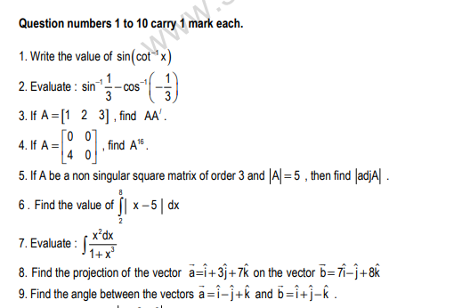 CBSE Class 12 Mathematics Sample Paper 2013 (19)