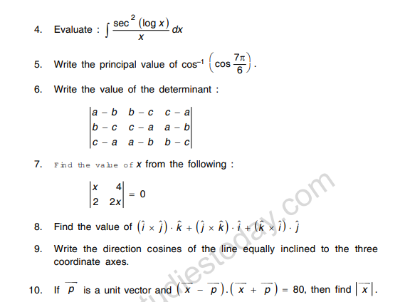 CBSE Class 12 Mathematics Sample Paper 2013 (9)