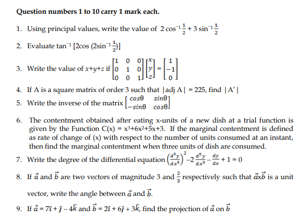 CBSE Class 12 Mathematics Sample Paper 2014 (1)