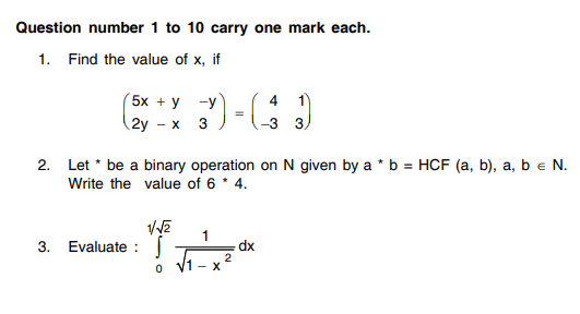 CBSE Class 12 Mathematics Sample Paper 2014 (5)