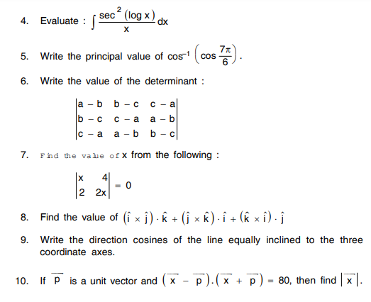 CBSE Class 12 Mathematics Sample Paper 2014 (5)1