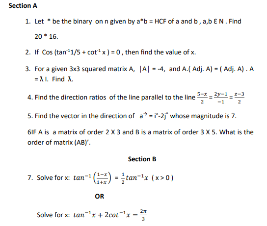 CBSE Class 12 Mathematics Sample Paper 2017 (4)