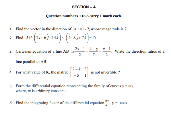 CBSE Class 12 Mathematics Sample Paper 2018 (5)