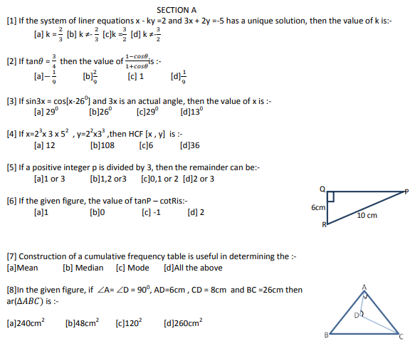 CBSE Class X Mathematics SA I Sample Paper