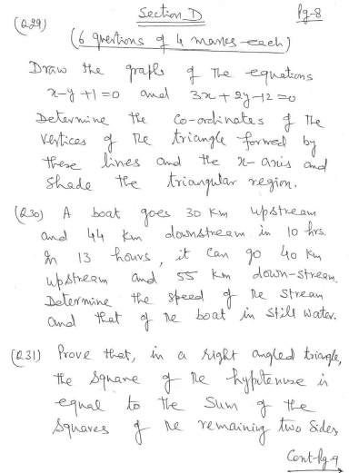 CBSE Class X Mathematics Sample Paper 3 Part C