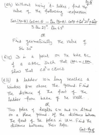 CBSE Class X Mathematics Sample Paper 4 Part B