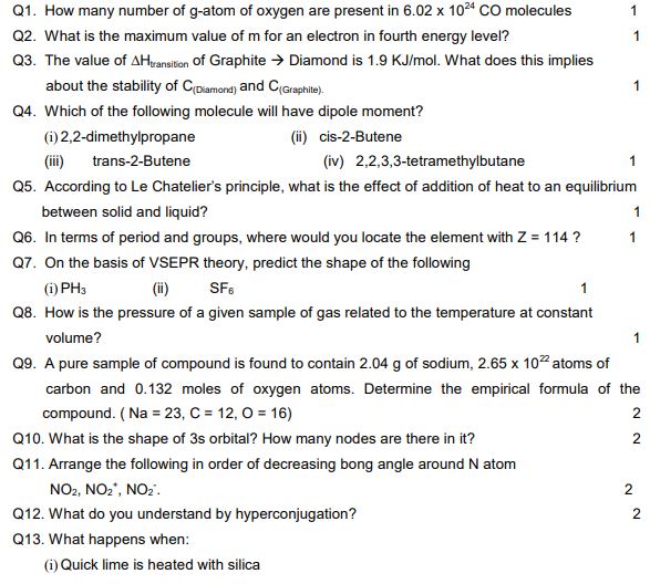 CBSE_Class_11_Chemistry_Sample_Paper_11