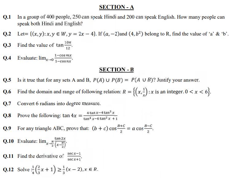 Class_11_Mathematics_Sample_Paper _7