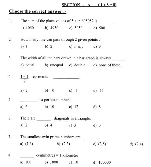 case study questions of class 6 maths