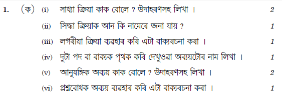 CBSE Class 12 Assamese Question Paper 2019