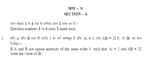 CBSE Class 12 Mathematics Question Paper Solved 2019 Set A