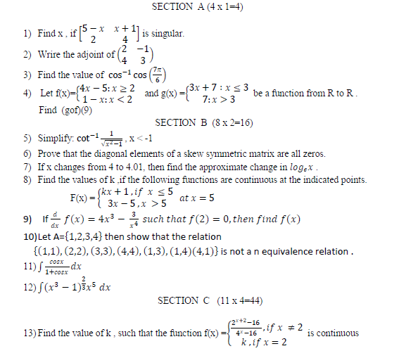 CBSE Class 12 Mathematics Sample Paper 2019 Solved (1)