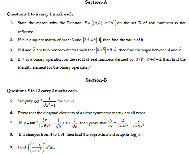 CBSE Class 12 Mathematics Sample Paper 2020 Solved (3)