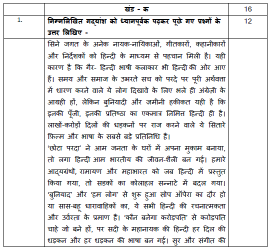 CBSE Class 12 Hindi Adhaar Boards 2020 Sample Paper Solved