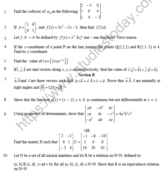 CBSE Class 12 Mathematics Sample Paper 2021 Solved (3)