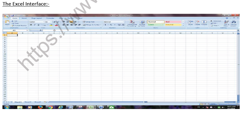 Class 5 Computer Science Working in Excel Notes