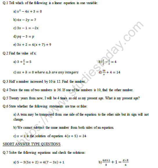 Class-8-Linear-Equations-in-One-Variance-Worksheet-Set-A
