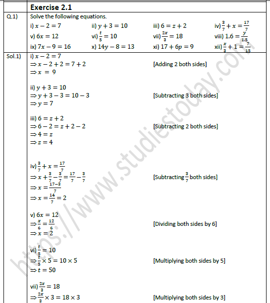 Linear equation in one variable worksheet
