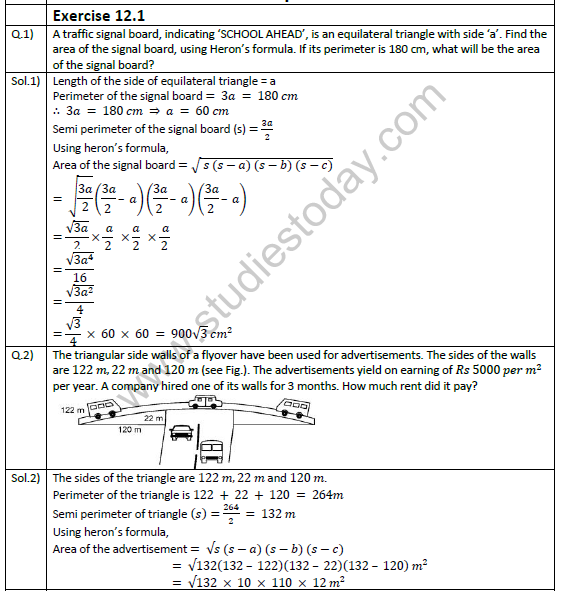 heron's formula class 9 notes