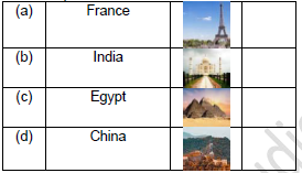 CBSE Class 1 GK Monuments of World Worksheet Set A5