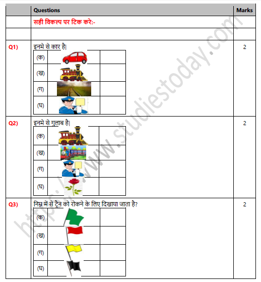 CBSE Class 1 Hindi Chuk Chuk Gadi Worksheet Set B