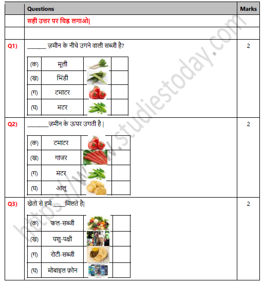 CBSE Class 1 Hindi Patte hee Patte Worksheet Set D