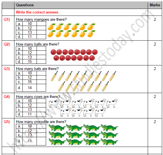 CBSE Class 1 Maths Number from Ten to Twenty Worksheet Set B