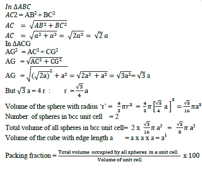 CBSE Class 12 Chemistry Solid State Important Questions and Answers Equation