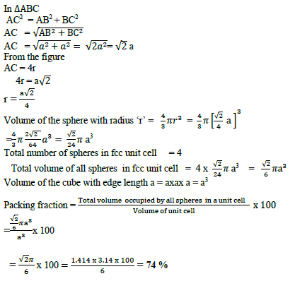 CBSE Class 12 Chemistry Solid State Important Questions and Answers Equation13