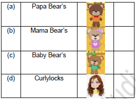 CBSE Class 2 English Curlylocks and The Three Bears Worksheet Set E-1