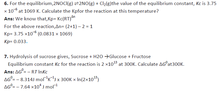 Class 11 Chemistry Equilibrium Exam Questions-10