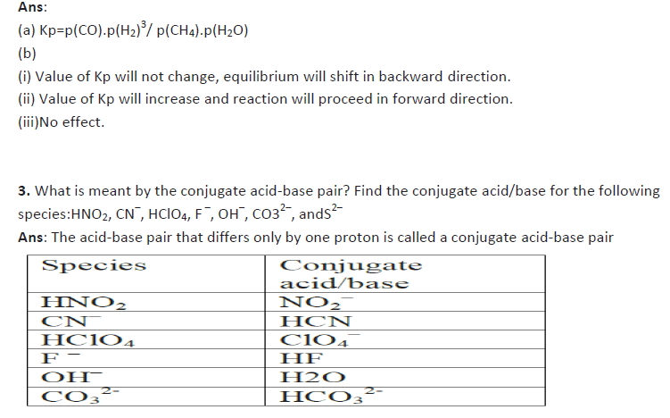 Class 11 Chemistry Equilibrium Exam Questions-12